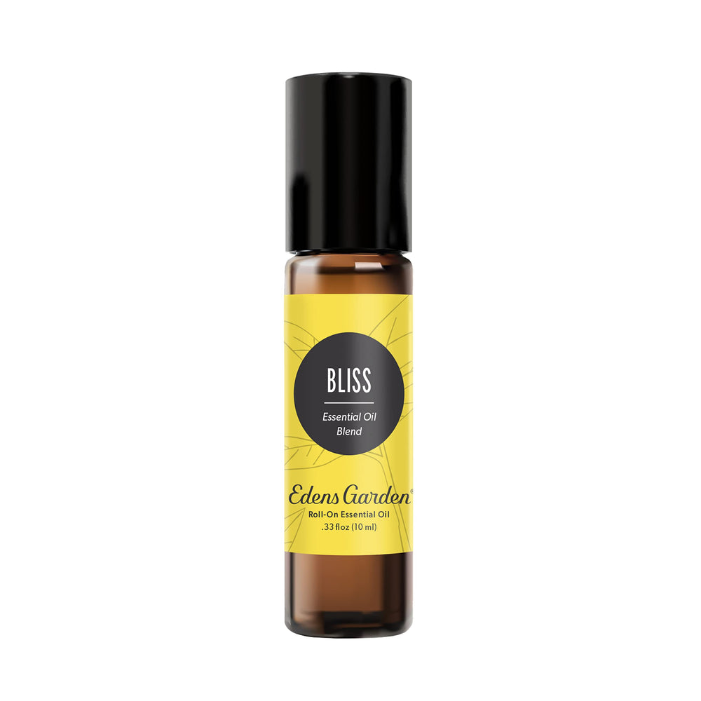 Edens Garden Bliss bottle close-up showcases the cozy mood boost.