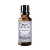 Edens Garden Breathe In Breathe Out bottle for calming aromatherapy.