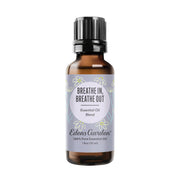 Edens Garden Breathe In Breathe Out bottle for calming aromatherapy.