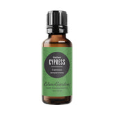 Edens Garden Cypress Italian essential oil bottle with crisp woody notes for a calming atmosphere.