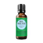Edens Garden Focus bottle close-up suggesting a refreshing study boost.