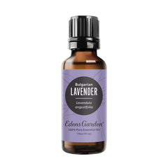 Edens Garden Lavender Bulgarian bottle showcases premium aroma for diffusing and topical use.