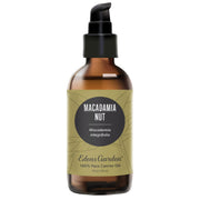 Edens Garden Macadamia Carrier Oil bottle close-up highlights purity and hydration.