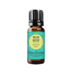 Edens Garden Pollen Buster bottle close-up for diffusing.
