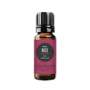 Edens Garden Rose Otto essential oil bottle close-up highlighting pure floral aroma