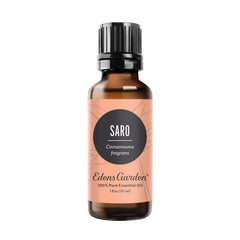 Edens Garden Saro essential oil bottle front, pure aromatherapy oil for uplifting energy