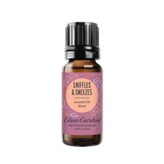 Edens Garden Sniffles & Sneezes bottle front for diffusing in any room.