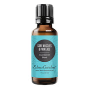 Edens Garden Sore Muscles bottle pour reveals a refreshing minty aroma for relaxation.