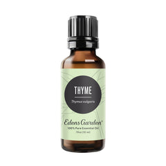 Edens Garden Thyme essential oil bottle front view for diffuse aroma and mood clarity.
