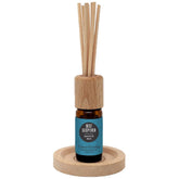 Edens Garden Wood Reed Diffuser bottle with handmade sticks for long-lasting ambient fragrance.
