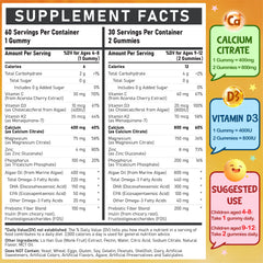 Close-up of Edmmyliy calcium gummies highlighting strawberry taste for kid-friendly chewing.