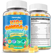 Edmmyliy Kids Omega3 Gummies bottle for convenient daily brain and immune support.
