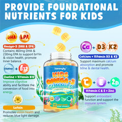 Edmmyliy Kids Omega3 Gummies mango flavor makes daily nutrition tasty for kids.