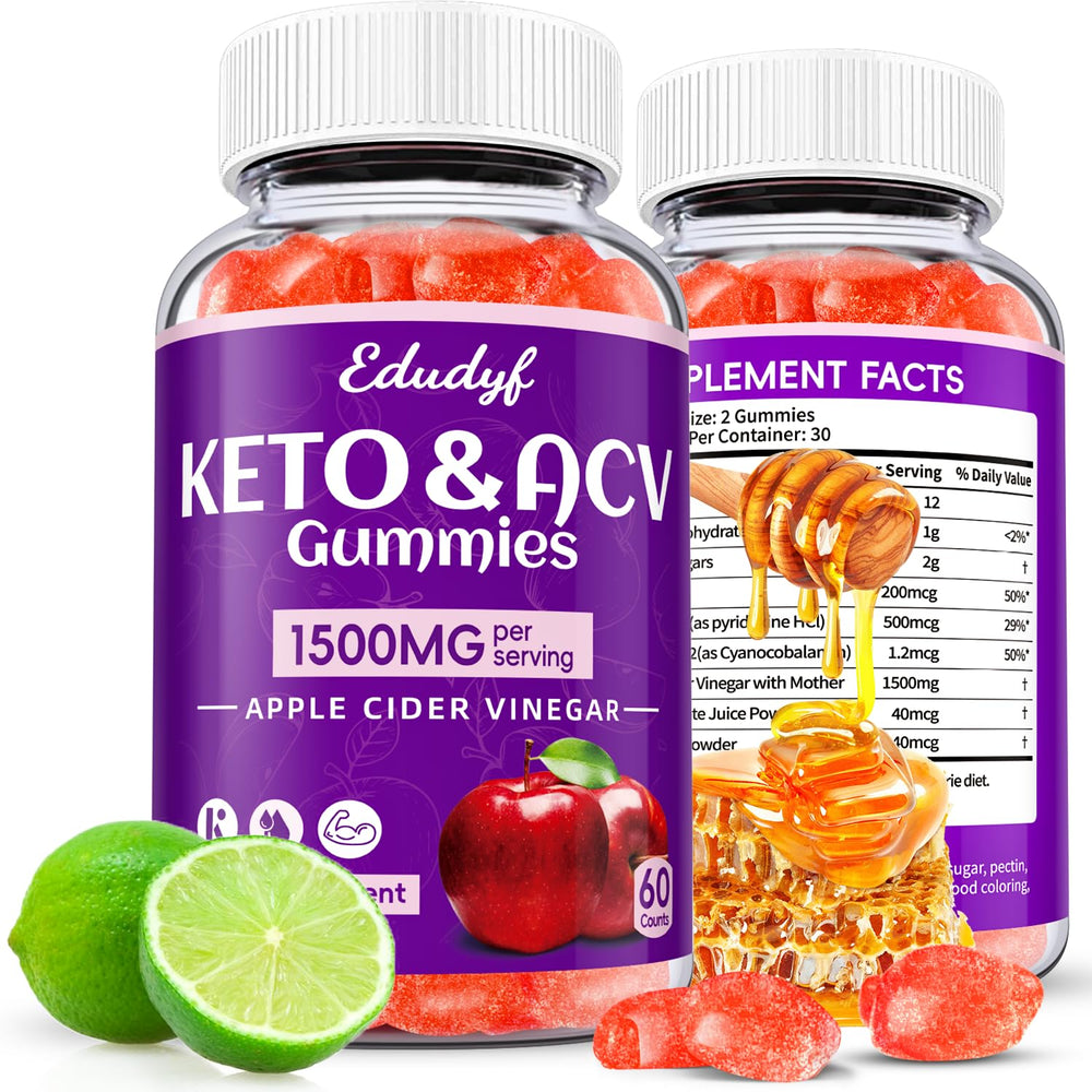 EDUDYF Keto ACV gummies bottle for easy daily support on the go.