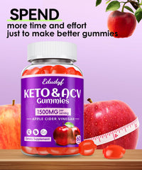 EDUDYF Keto ACV label highlighting vegan and gluten-free formula.