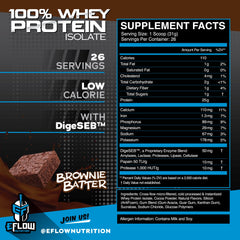 Prepared shake in glass using eFlow Nutrition brownie batter isolate for quick post-workout fueling