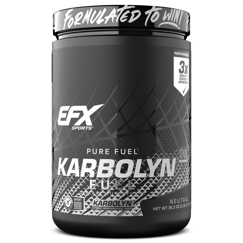 EFX Sports Karbolyn Fuel bottle front shows clear branding for quick product recognition.