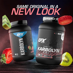EFX Karbolyn Fuel scoop and tub ready for pre-workout fueling and sustained energy.