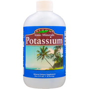 Eidon Liquid Potassium supplement bottle with clear label for easy daily electrolyte support.