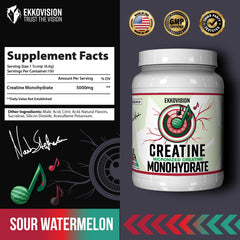 Ekkovision Creatine sour watermelon powder dissolving smoothly in water