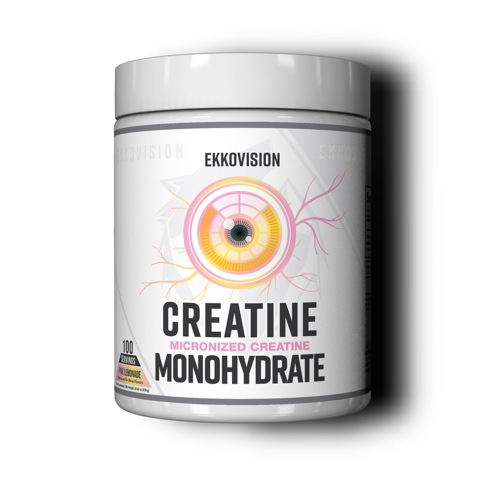 Ekkovision pink lemonade creatine powder with micronized texture ideal for smooth mixing