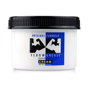 Elbow Grease Original Massage Cream bottle provides a silky, fragrance-free glide for calm massages