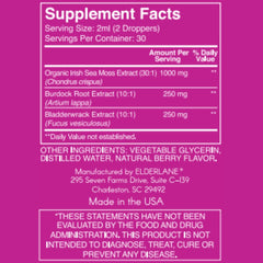 Elderlane Berry Flavored Sea Moss Drops dropper pour enables precise daily doses.
