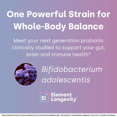 Element Longevity capsules close-up highlighting texture for potential gut balance.