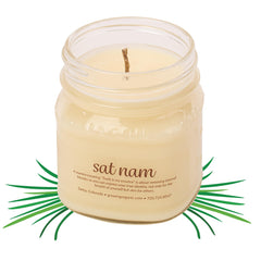 Elemental Wellness glass jar candle with soothing fragrance for meditation.