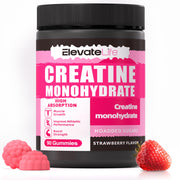 ElevateLife Creatine Monohydrate Gummies bottle for convenient workout chewables.