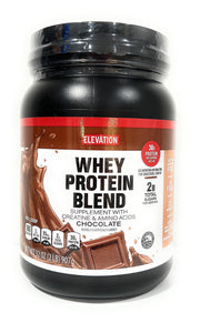 Elevation by Millville chocolate protein powder bottle, 32oz, rich protein content