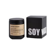 Elichingse Mysterious Black Candle front view enhances mood with fragrance.