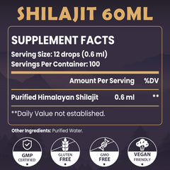 Elikadur Shilajit Drops closeup liquid boosts antioxidant support for vitality.