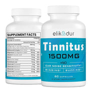 Elikadur Tinnitus 1500mg bottle front view for daily ear support.