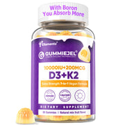 ELLAMENTZ D3K2 liquid-core gummies show boron-enhanced absorption for bones.