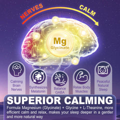 ELLAMENTZ blend highlights glycine and L-theanine for relaxation.