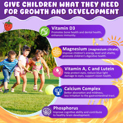 ELLAMENTZ Sugar-Free Kids Calcium Gummies lutein closeup underscores eye health options