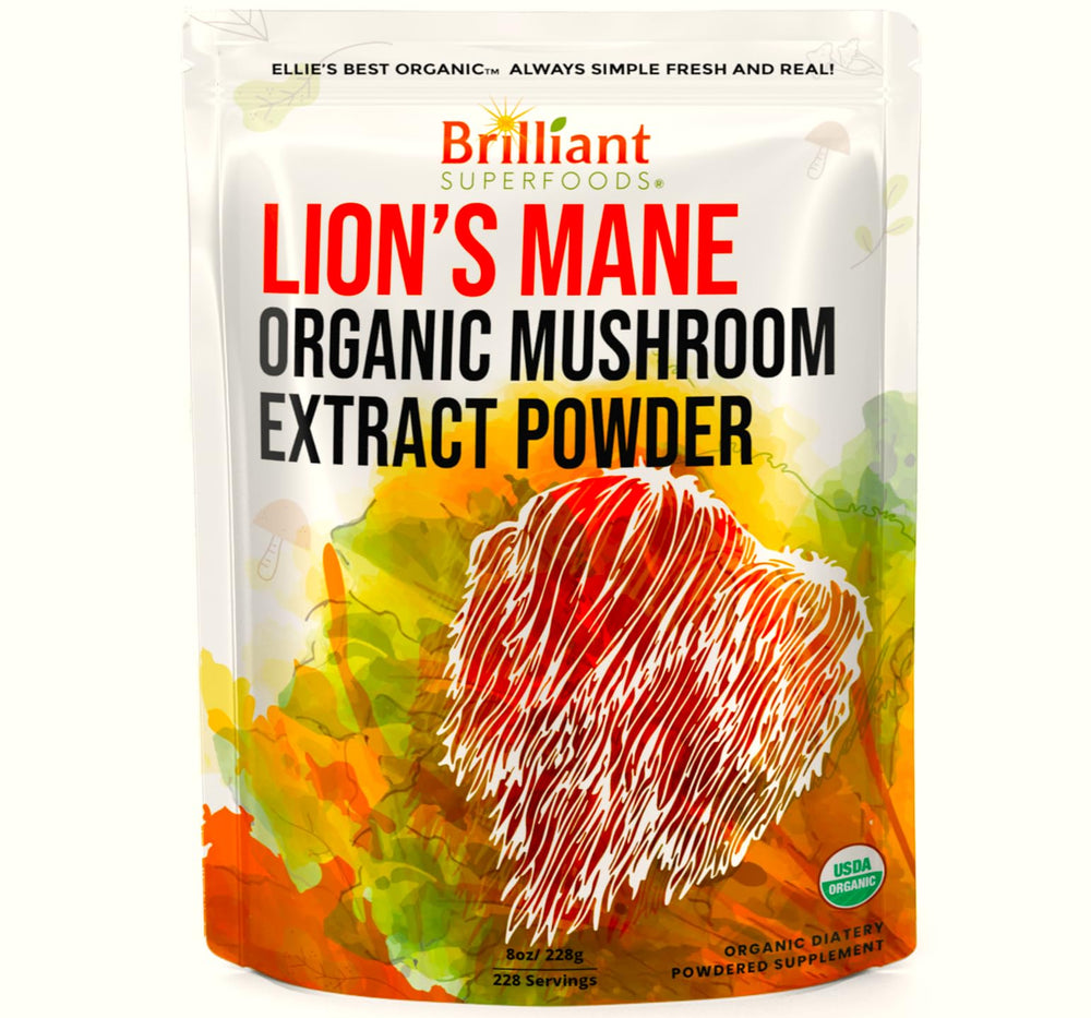 Ellie's Best Lion's Mane extract bottle, showing potent organic formula for daily use.