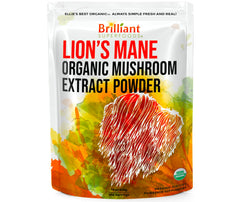 Ellie's Best Lions Mane organic powder bottle for daily nutrition.