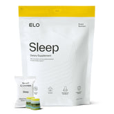Elo Health Non-Groggy Sleep Gummies bottle on nightstand for restful nights.