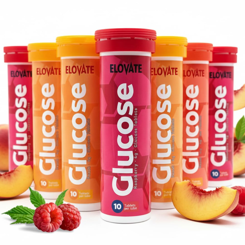 ELOVATE glucose tablets Peach flavor dissolve quickly for energy