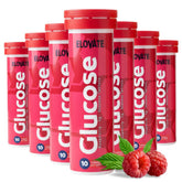 ELOVATE Raspberry glucose tablets in a tube ready for quick energy on the go.
