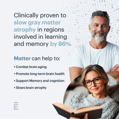ELY-SIUM Matter capsules stacked, signaling easy daily intake for cognitive wellness