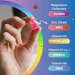 Elysx Magnesium Gummies two-piece serving demonstrates easy daily intake.