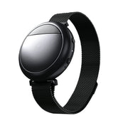 Embr Wave cooling-warming bracelet on wrist providing discreet thermal relief.