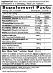 Emerald Labs Adrenal Health capsules closeup showing gluten-free, additive-free formula.
