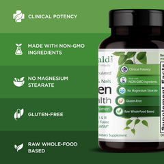 Zinc and nutrients label suggest immune support potential within Emerald Labs collagen health.