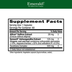 Emerald Labs Elevated Mood bottle side view highlighting vegan gluten-free capsules