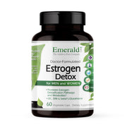 Emerald Labs Estrogen Detox bottle front showing vegan, gluten-free capsules for daily balance.