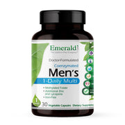 Emerald Labs Men's 1 Daily Multi bottle close-up for daily nutrient support.